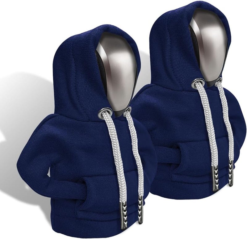 RGOAANC Gear Shift Hoodie, Gear Shift Cover, Fashionable Hoodie Automotive Gear Shift Knob Protector, Car Accessories Mini Sweater Gear Shift Knob Cover for Car Gear Shift Levers (Blue-2PCS) - Image 1